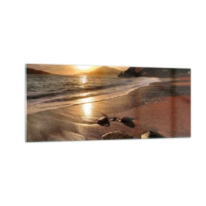 Tablou pe sticlă - Urmează soarele spre dealuri - 100x40 cm