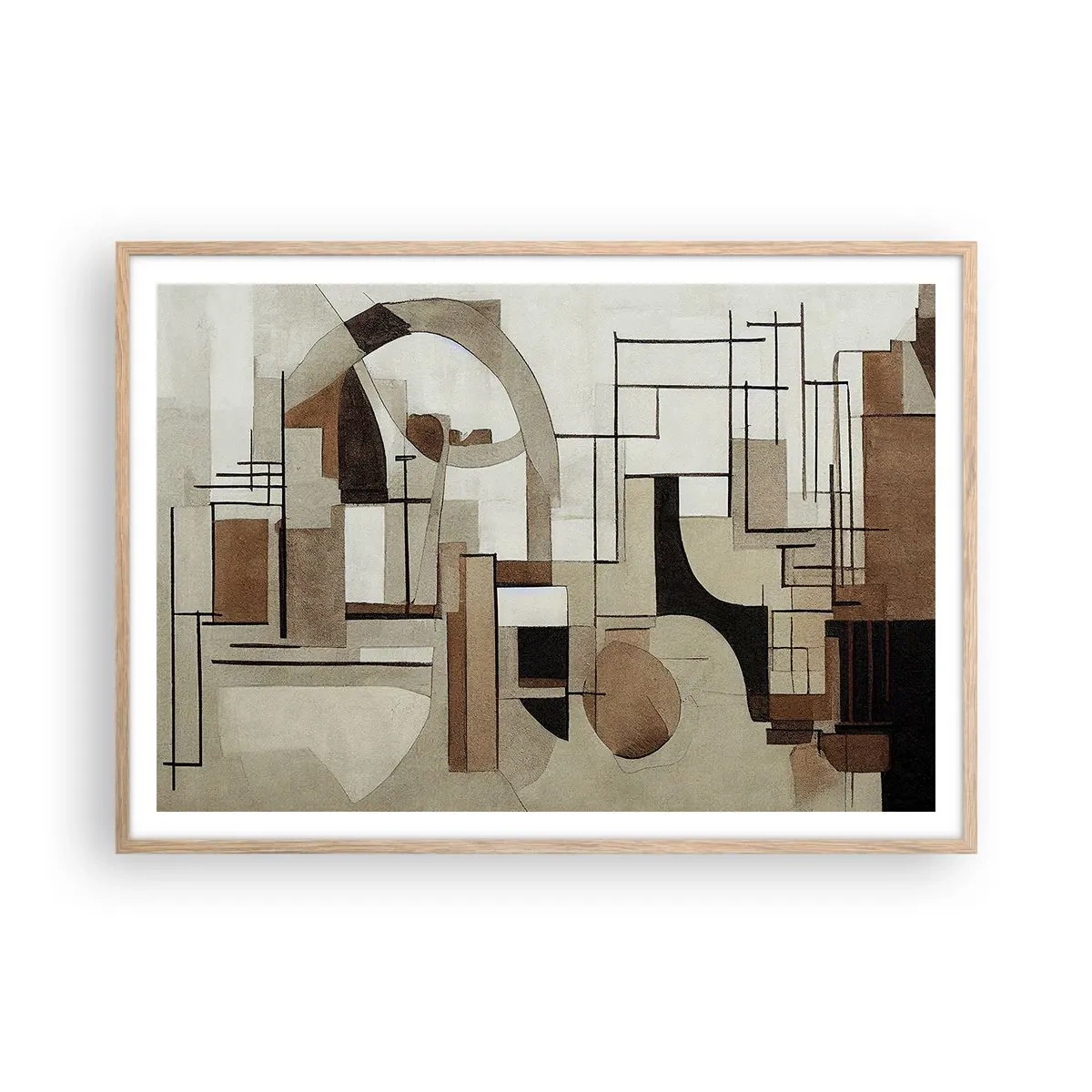 Poster în ramă de stejar deschis - Peisaj urban 2.0 - 100x70 cm