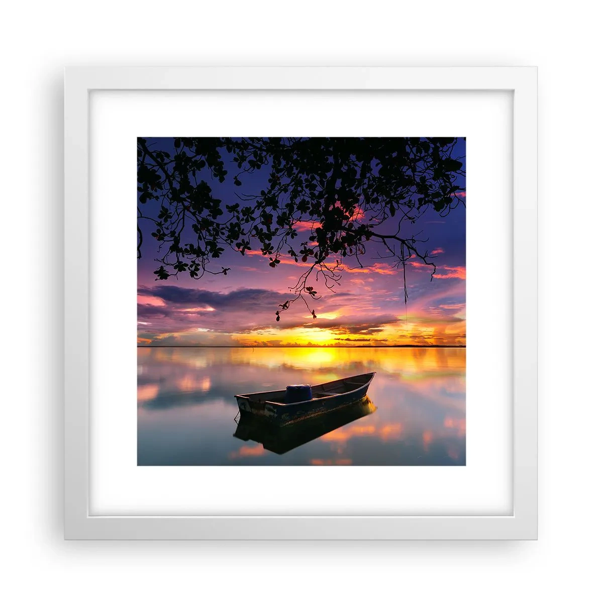 Poster în ramă albă - "Pari să plutești în mijlocul cerului...” - 30x30 cm