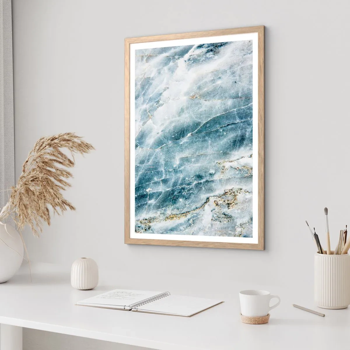 Poster în ramă de stejar deschis - Lumea de gheață - 30x40 cm