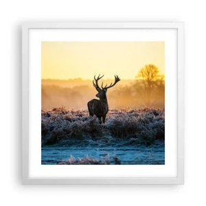 Poster în ramă albă - Încoronat pe domeniul său - 40x40 cm