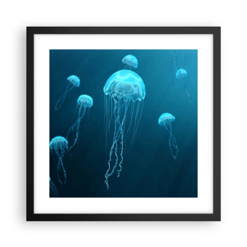 Poster în ramă neagră - Dansul oceanic - 40x40 cm