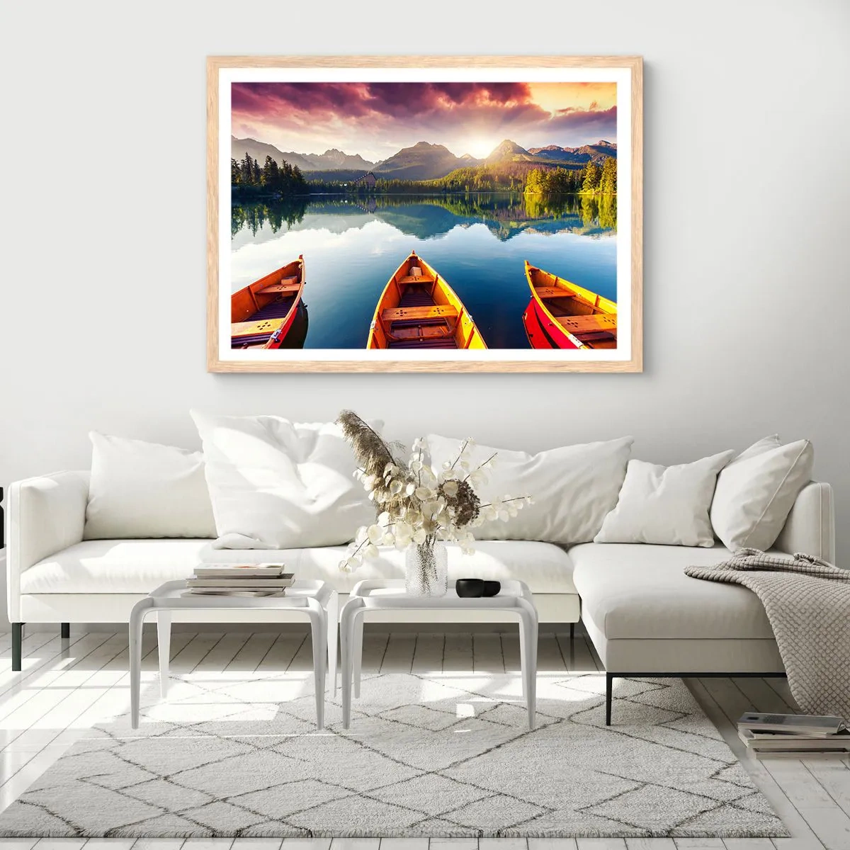 Poster în ramă de stejar deschis - Nimic împotriva naturii - 70x50 cm