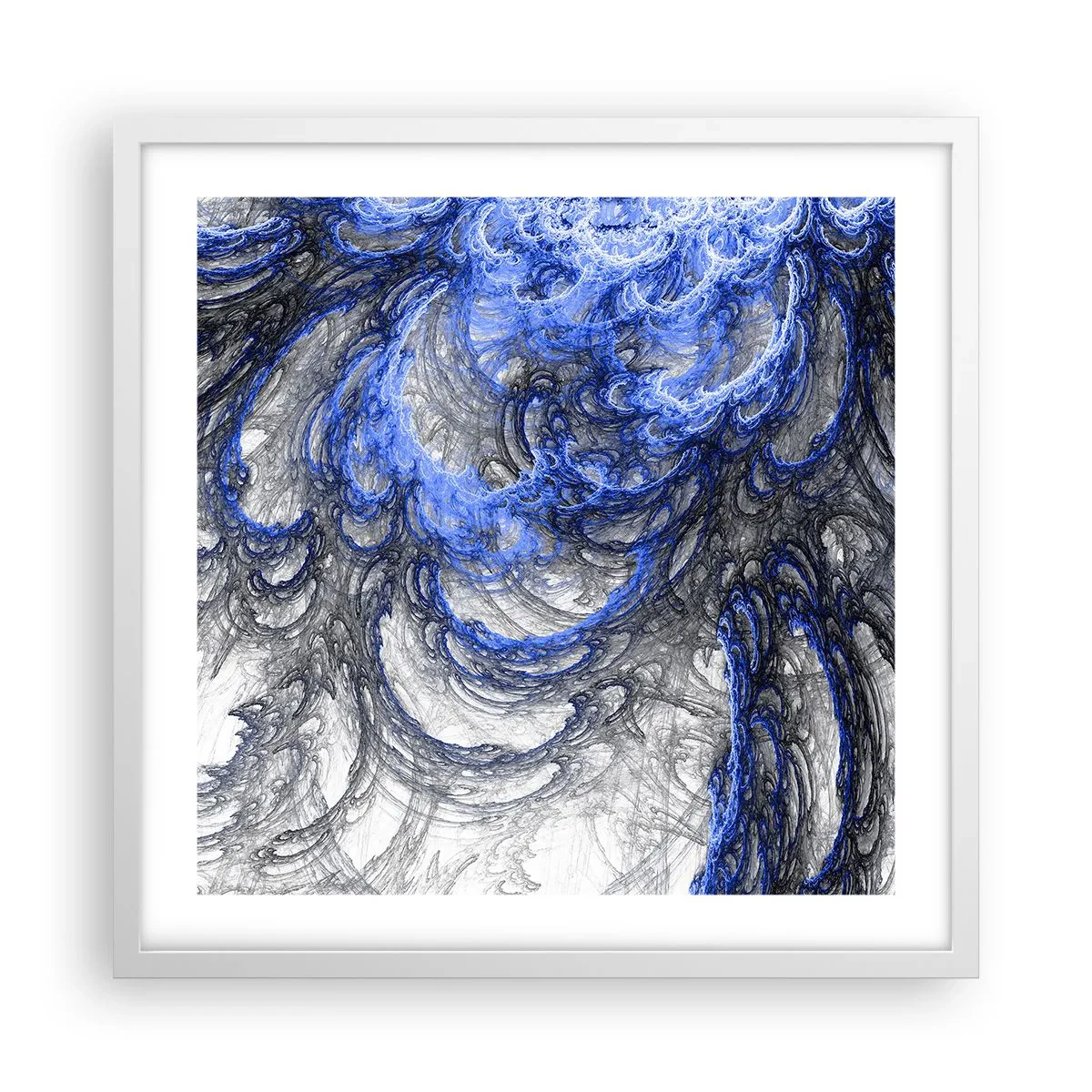Poster în ramă albă - Nașterea unui val - 50x50 cm