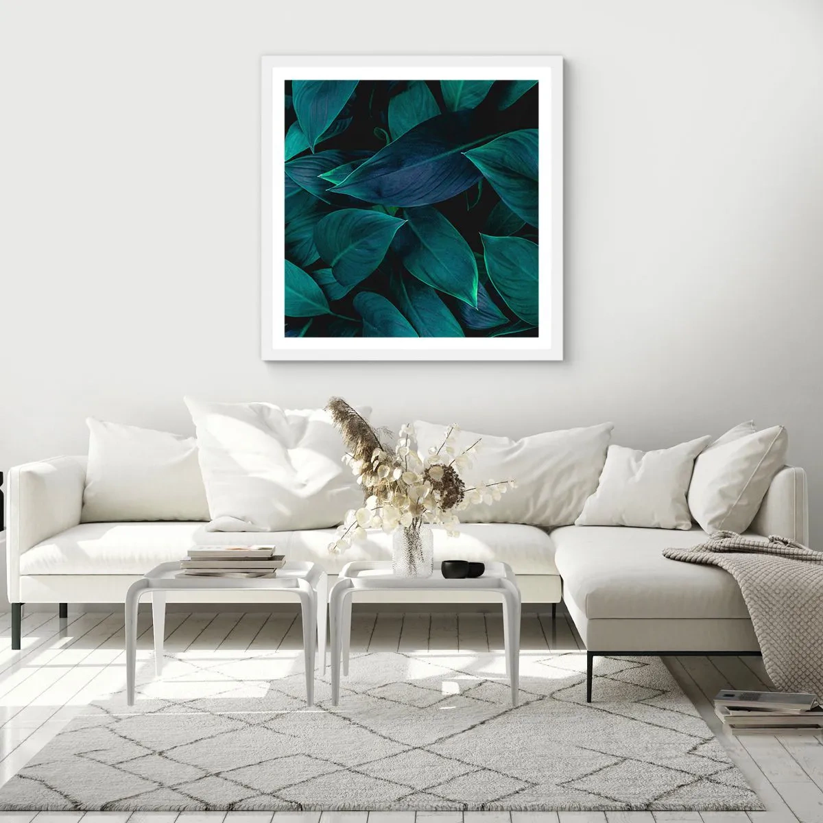 Poster în ramă albă - Verdeața în sine - 60x60 cm