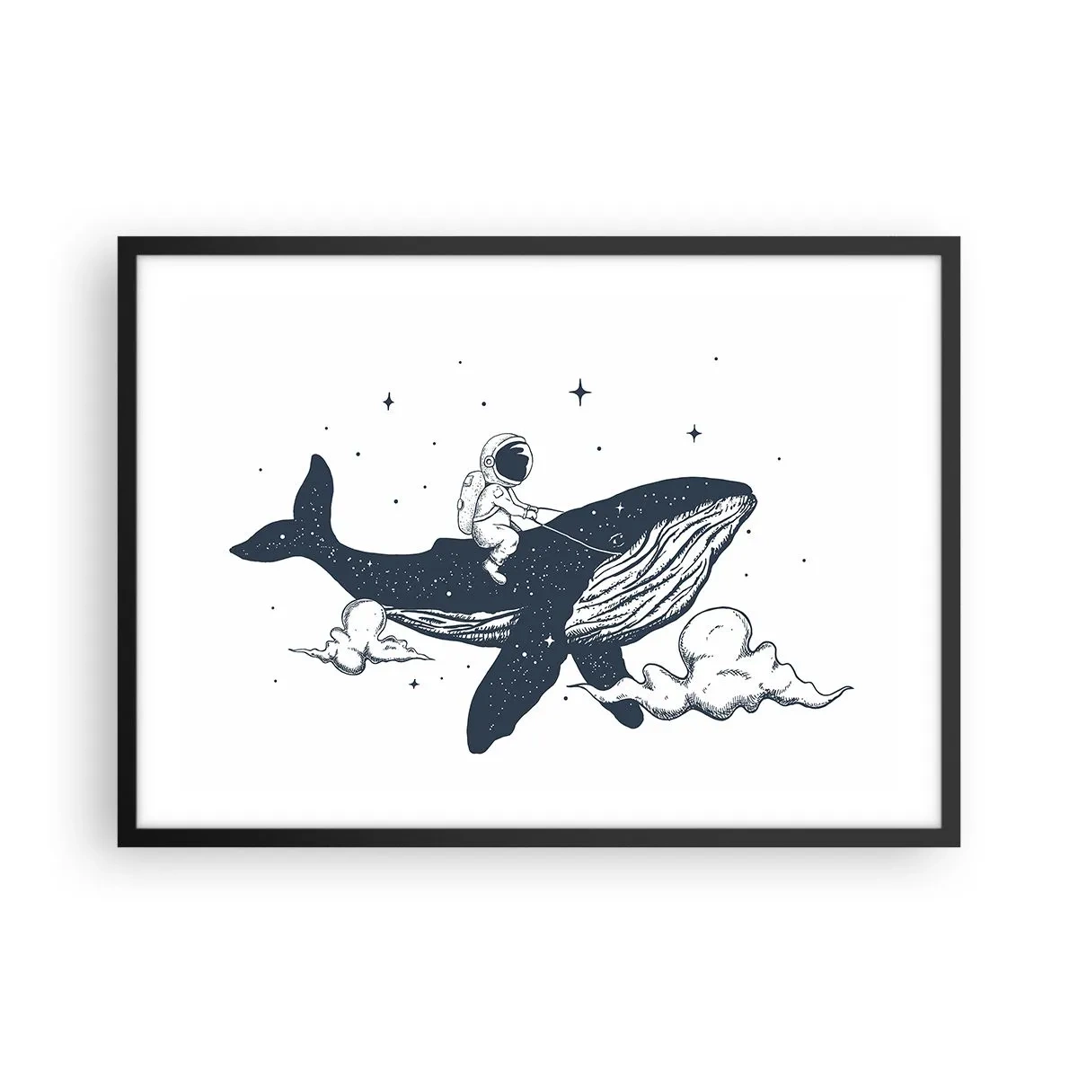 Poster în ramă neagră - Aventura spațială - 70x50 cm