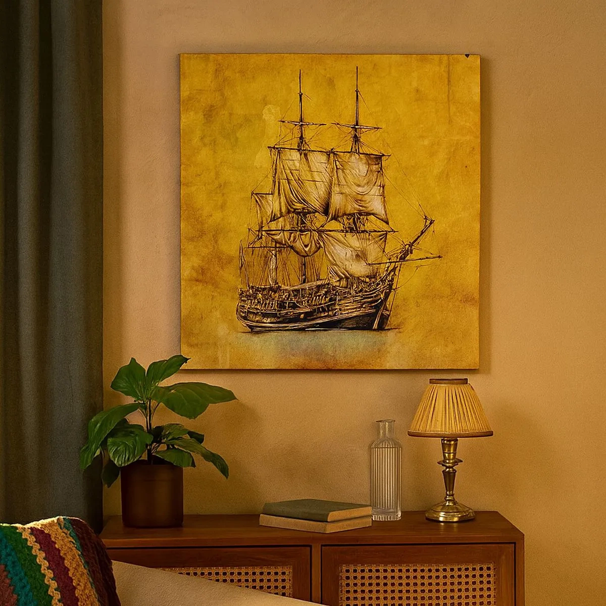 Tablou pe pânză - Ne îndreptăm spre Tortuga! - 30x30 cm