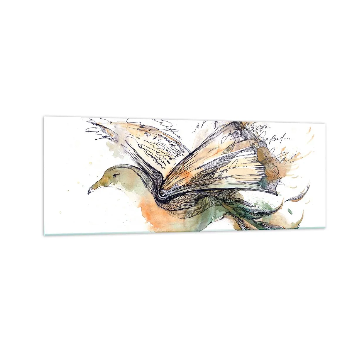 Tablou pe sticlă - Pe aripile poeziei - 140x50 cm