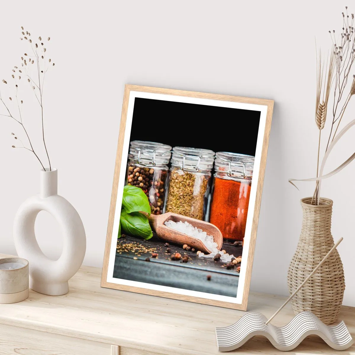 Poster în ramă de stejar deschis - Pentru a da un gust vieții - 30x40 cm