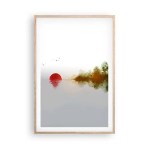 Poster în ramă de stejar deschis - Promisiune de liniște - 61x91 cm