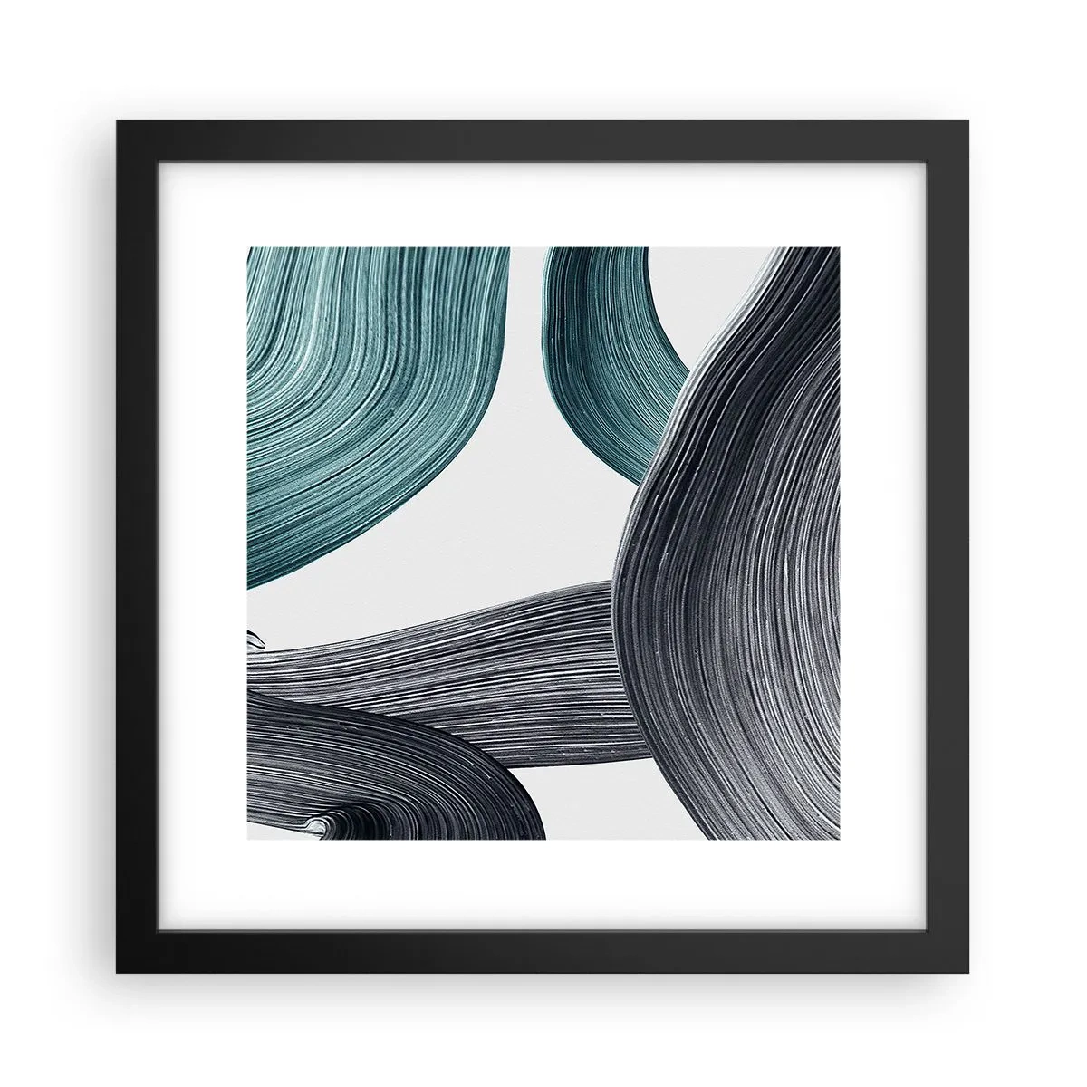 Poster în ramă neagră - Trasee de smarald și negru - 30x30 cm