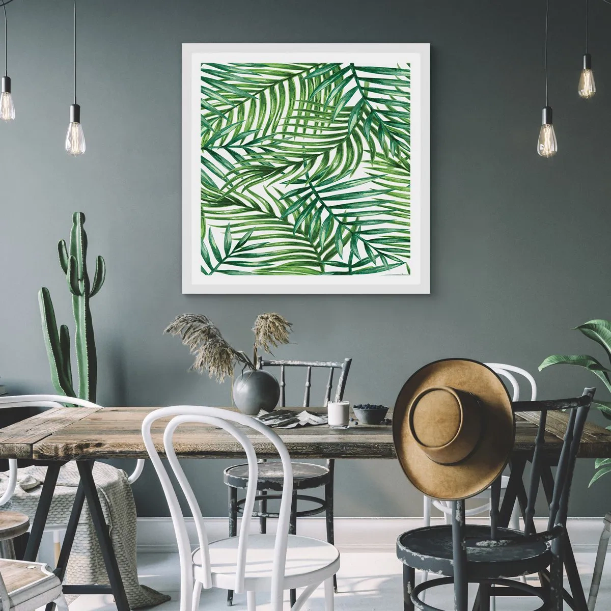 Poster în ramă albă - Sub bolta verde - 60x60 cm