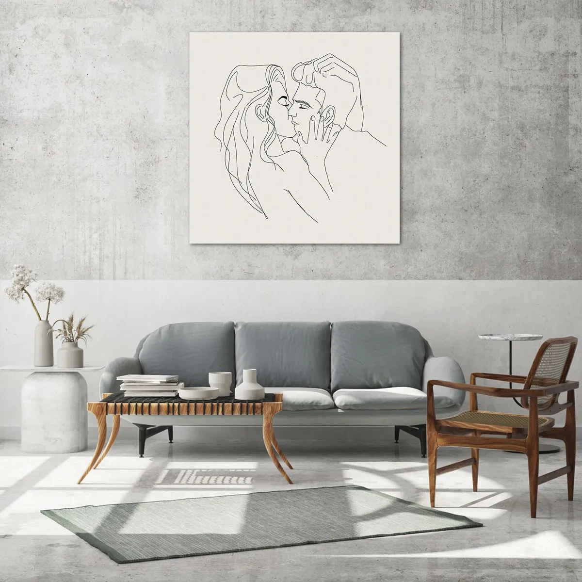 Tablou pe sticlă - Încurcați în sentimente - 60x60 cm