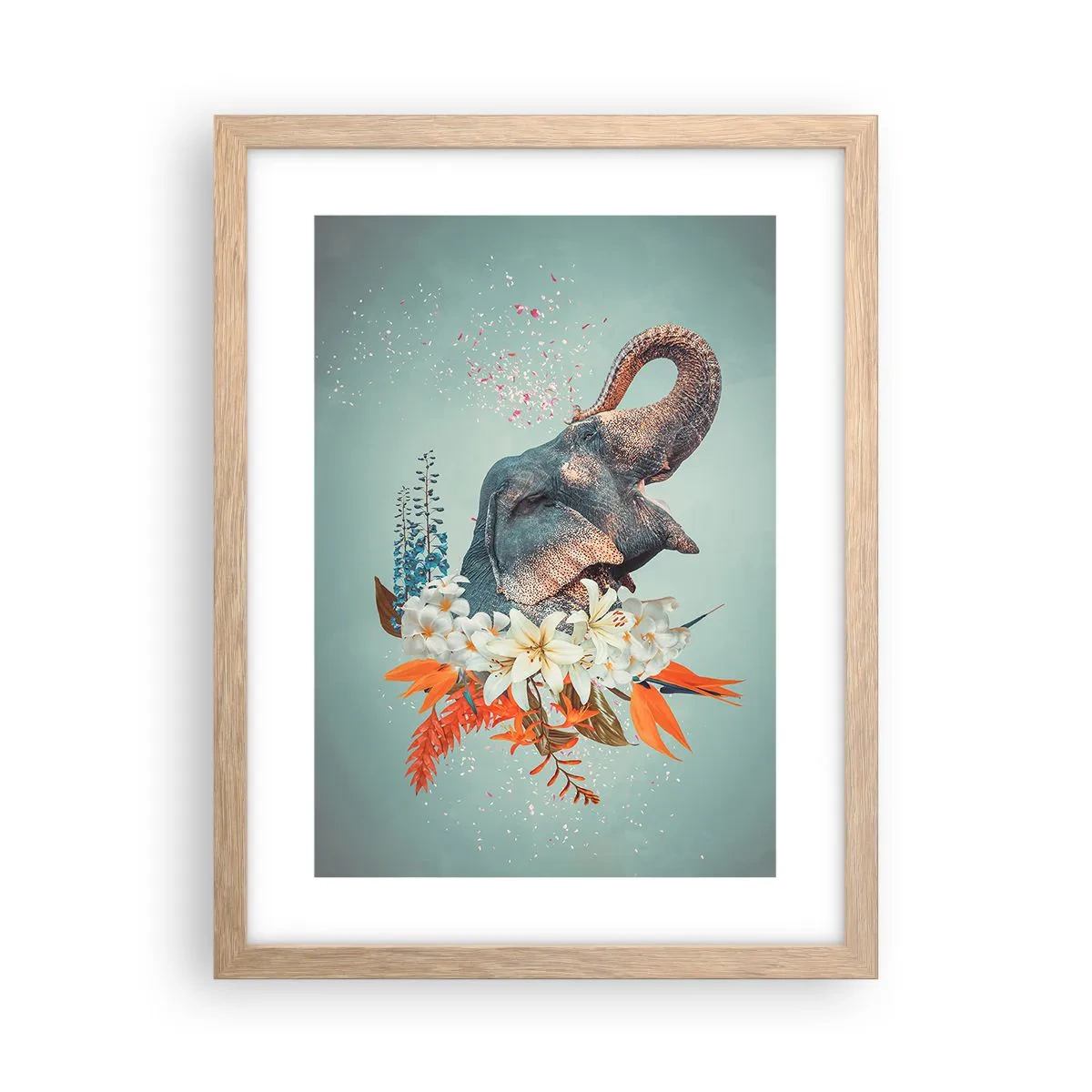 Poster în ramă de stejar deschis - Urlet de bucurie - 30x40 cm