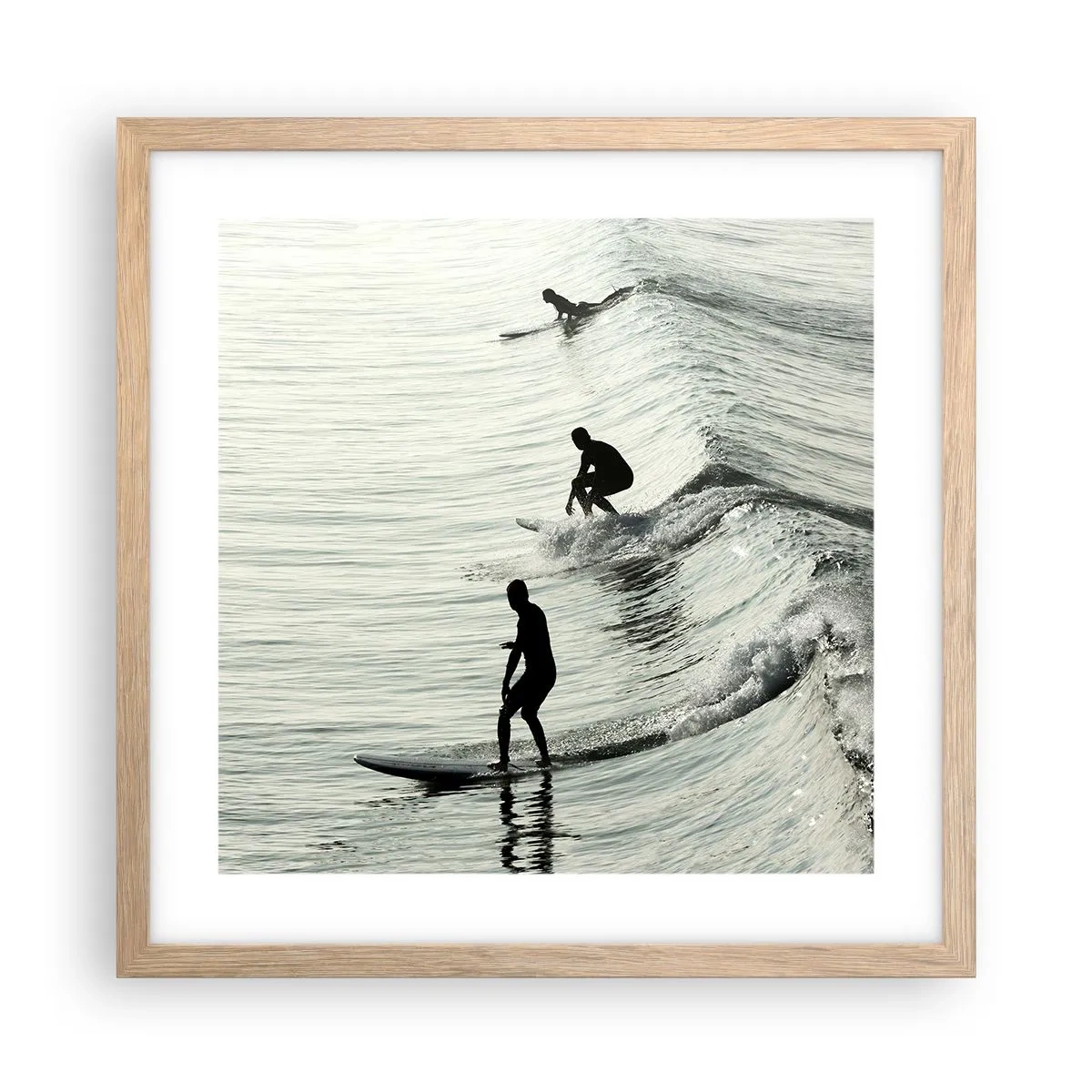 Poster în ramă de stejar deschis - Pentru a întâmpina valul - 40x40 cm