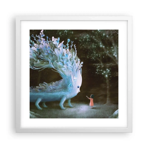 Poster în ramă albă - Întâlnire fantastică - 40x40 cm