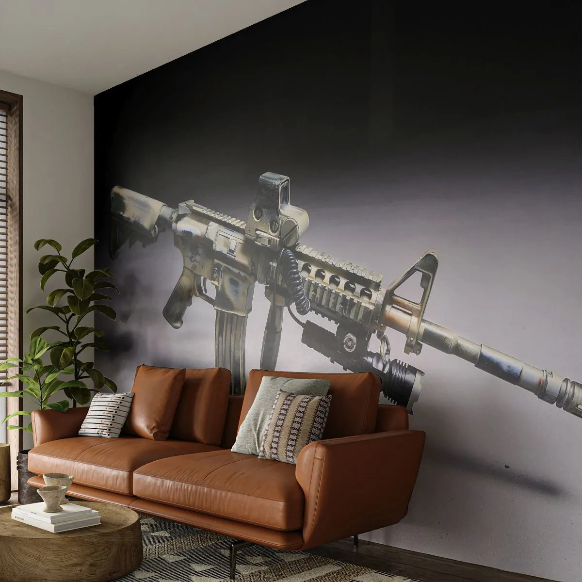 Tapet Standard Eco - Întotdeauna amenințătoare - Militar, Puşcă, Armă - 400x280 cm