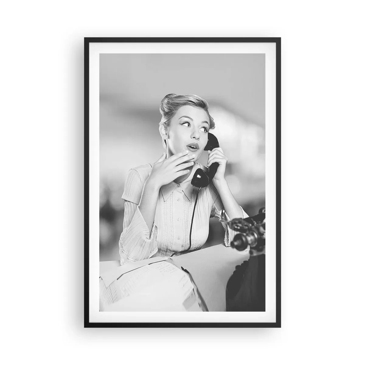 Poster în ramă neagră - Bună ziua, suntem în anii '50. - 61x91 cm
