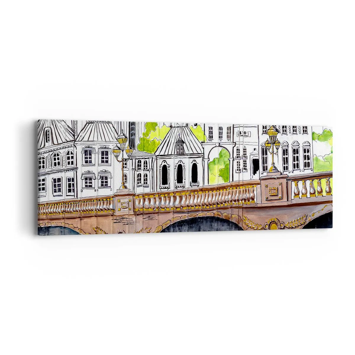 Tablou pe pânză - Orașul frumos ca o pictură - 90x30 cm