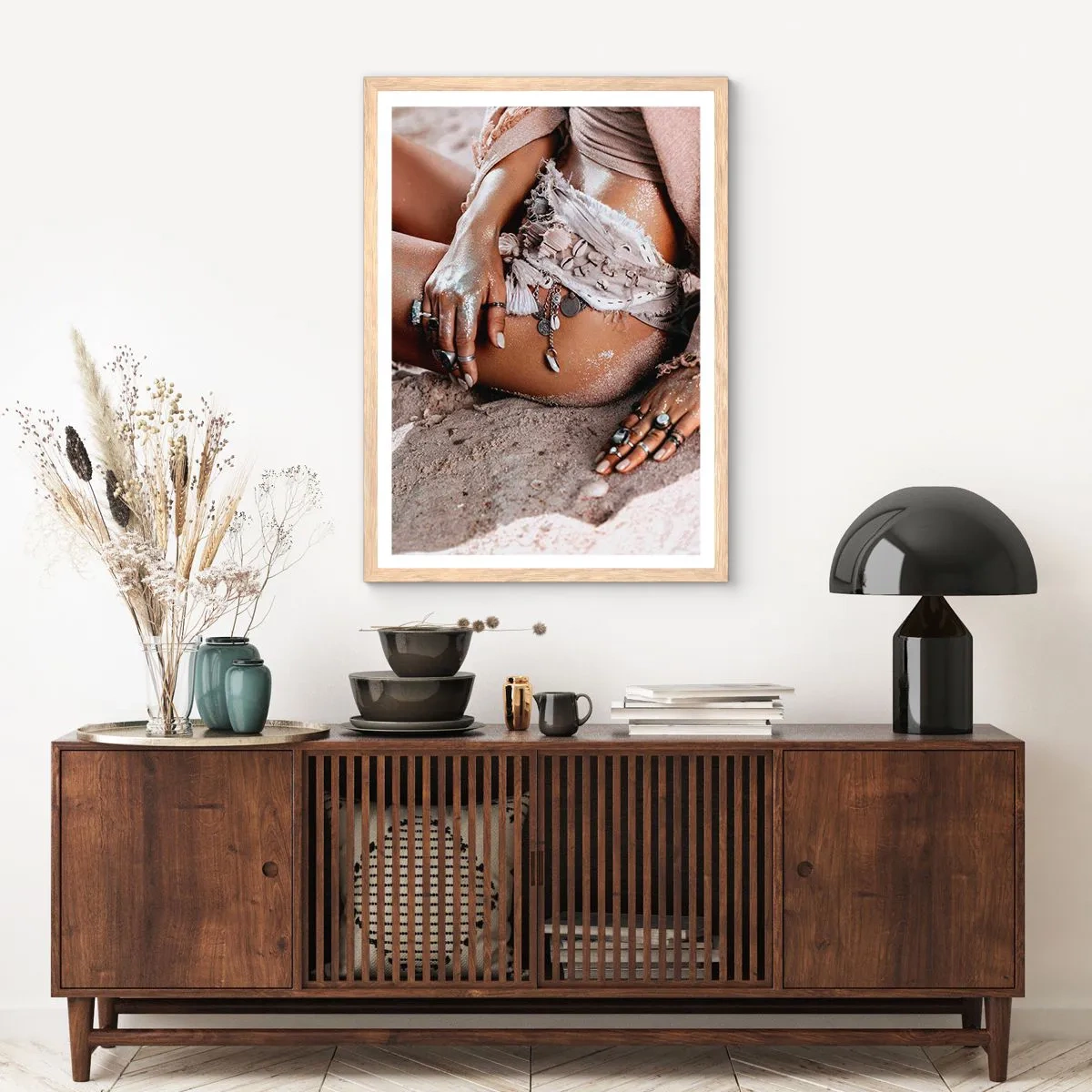 Poster în ramă de stejar deschis - Aruncată de valuri? - 70x100 cm