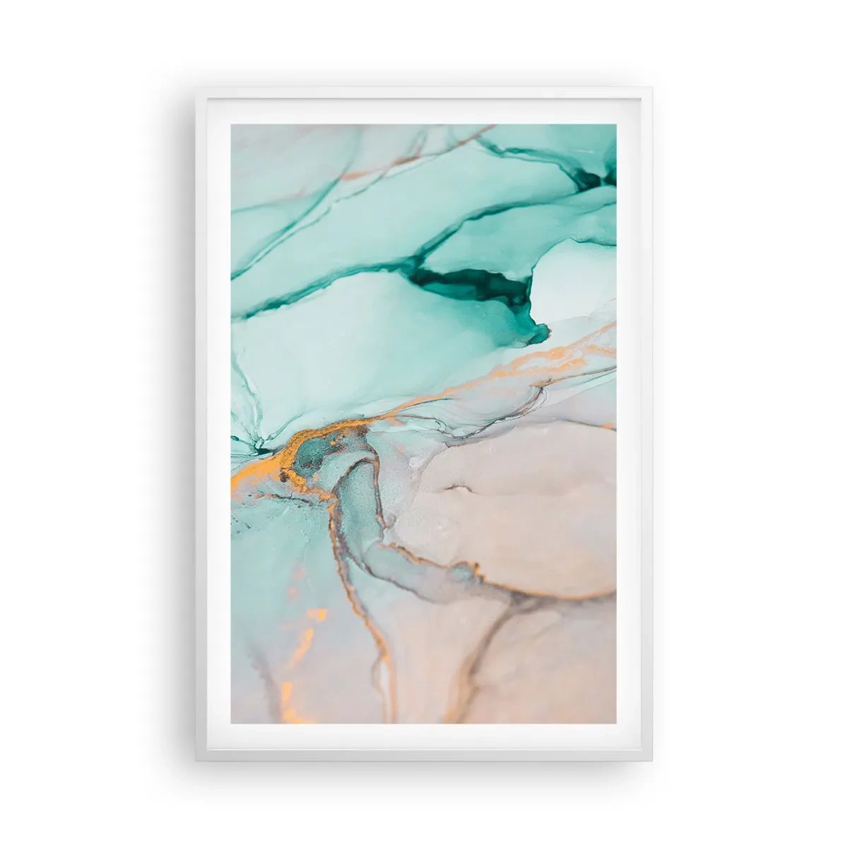 Poster în ramă albă - Dansul formelor și al culorilor - 61x91 cm