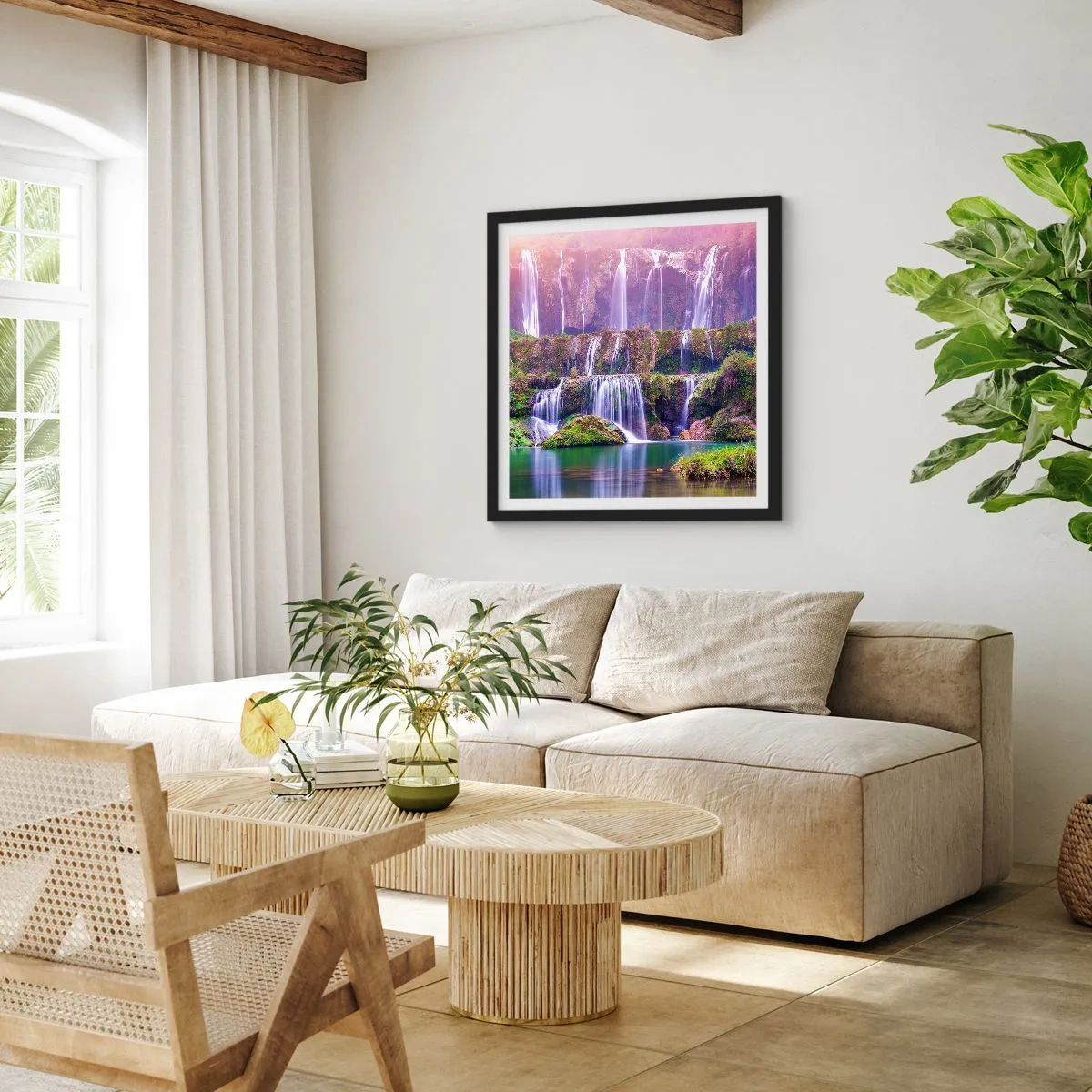 Poster în ramă neagră - Scara către cer - 30x30 cm