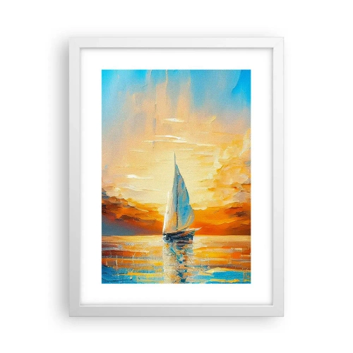 Poster în ramă albă - Navigare prin aur - 30x40 cm