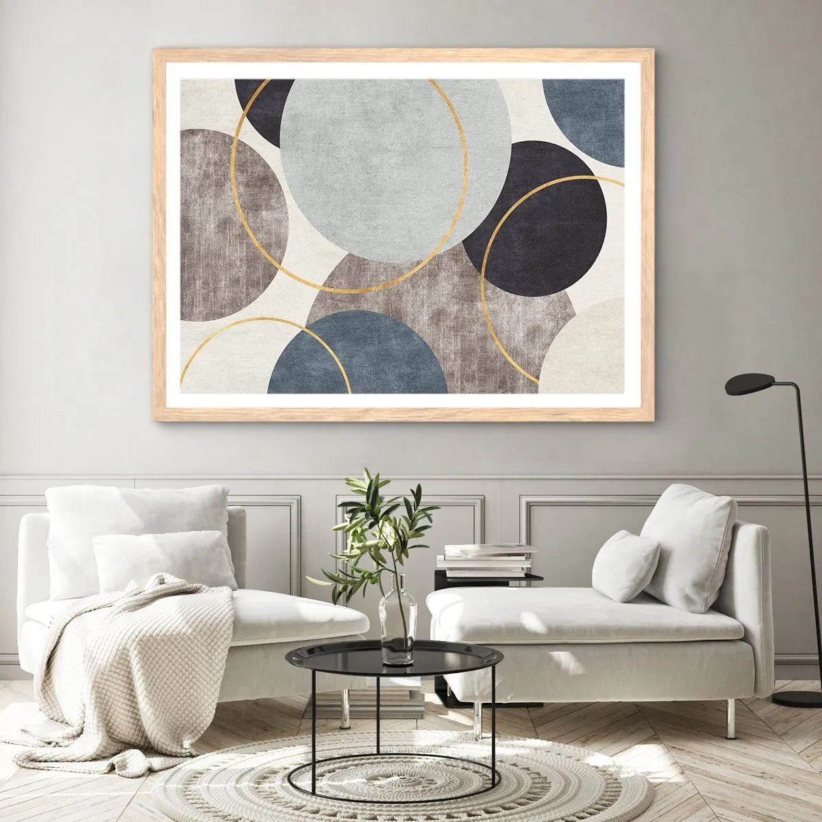 Poster în ramă de stejar deschis - Roată cu roată - 100x70 cm