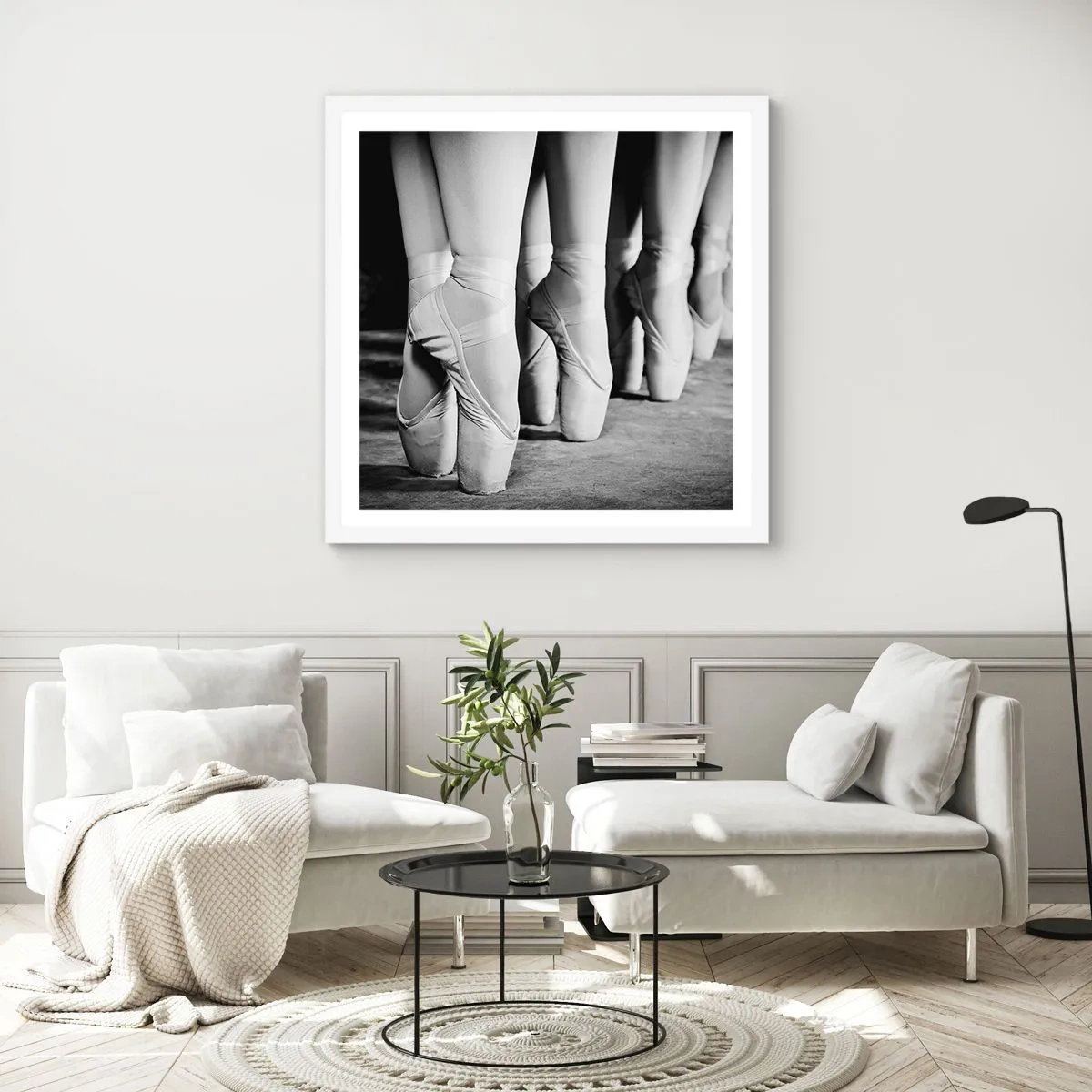 Poster în ramă albă - Împreună, elegant - 60x60 cm