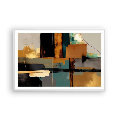 Poster în ramă albă - Abstracția - lumină și umbră - 91x61 cm