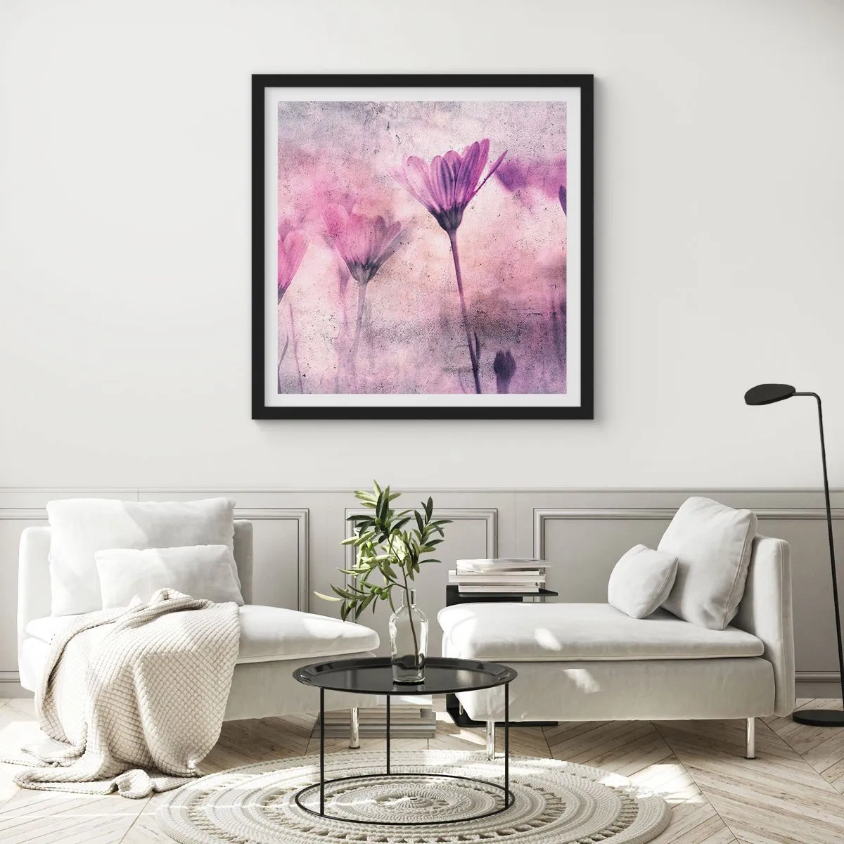 Poster în ramă neagră - Un vis de flori - 30x30 cm