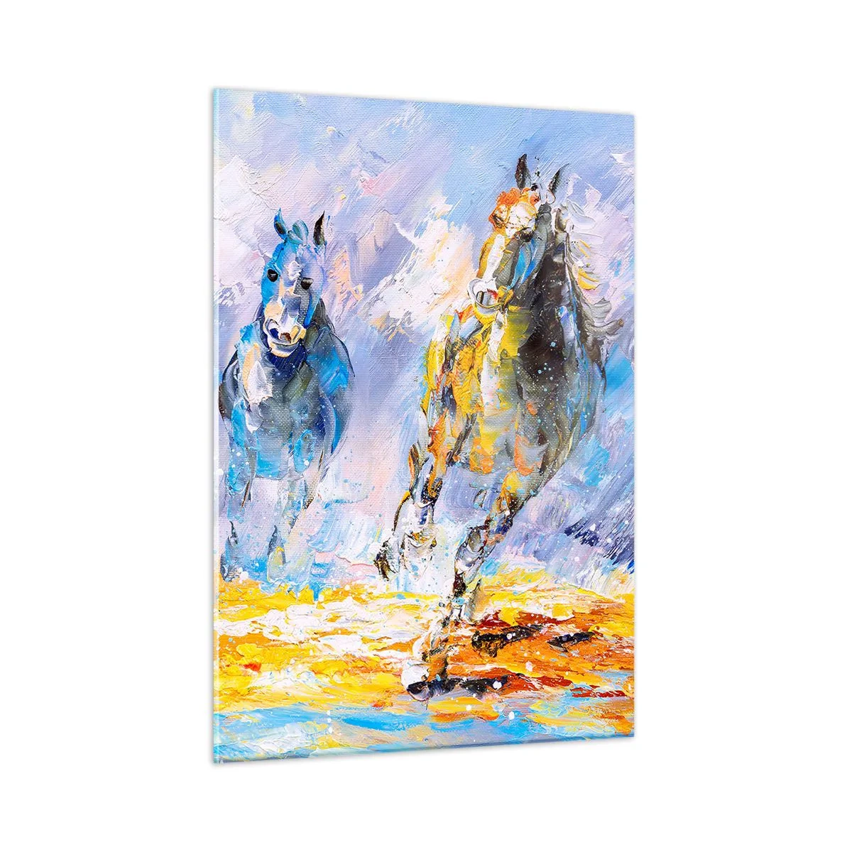 Tablou pe sticlă - Galopând prin strălucire - 50x70 cm