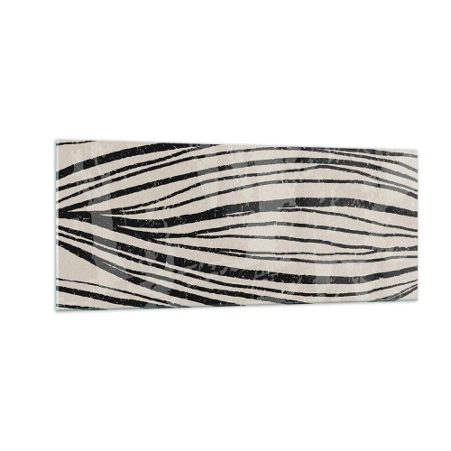 Tablou pe sticlă - Deversare de linii - 100x40 cm