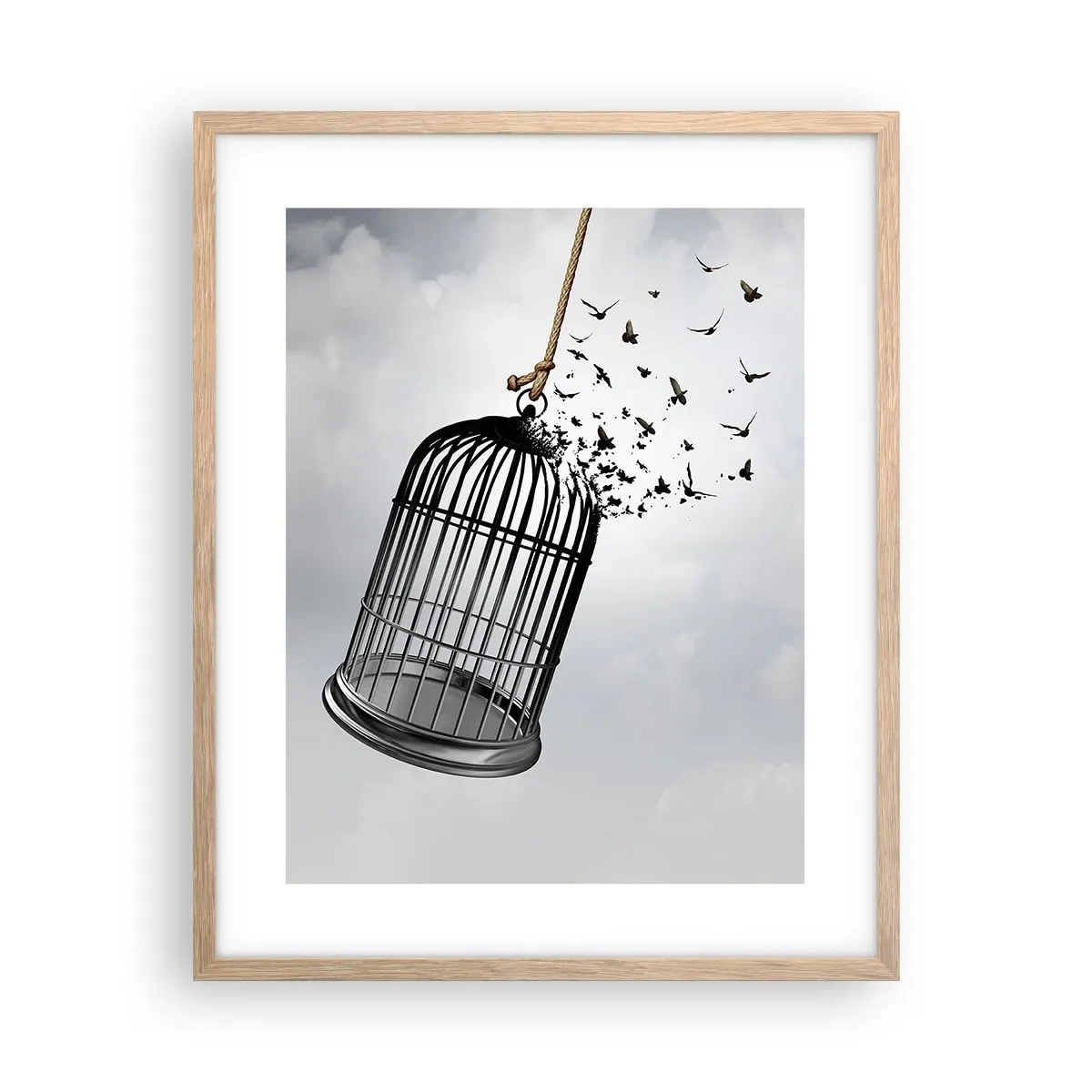 Poster în ramă de stejar deschis - Credință...Speranță...Libertate! - 40x50 cm
