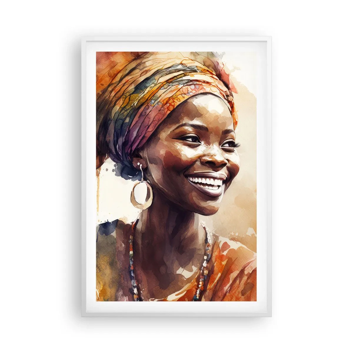 Poster în ramă albă - Regina africană - 61x91 cm