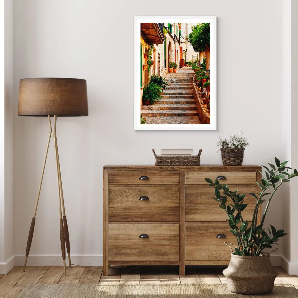 Poster în ramă albă - Magia unei vacanțe în Spania - 61x91 cm
