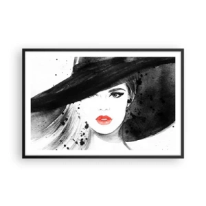 Poster în ramă neagră - Doamna în negru - 91x61 cm