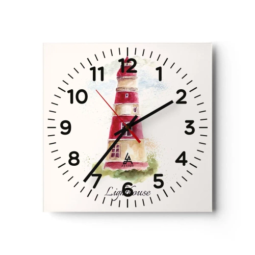 Ceas de perete - Ceas pe sticlă - Întotdeauna vreme bună - 40x40 cm