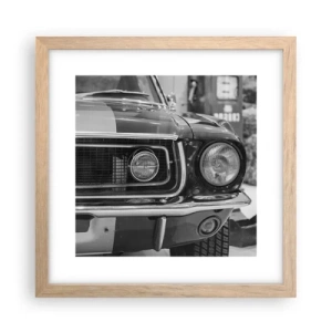 Poster în ramă de stejar deschis - Condus dur - 30x30 cm