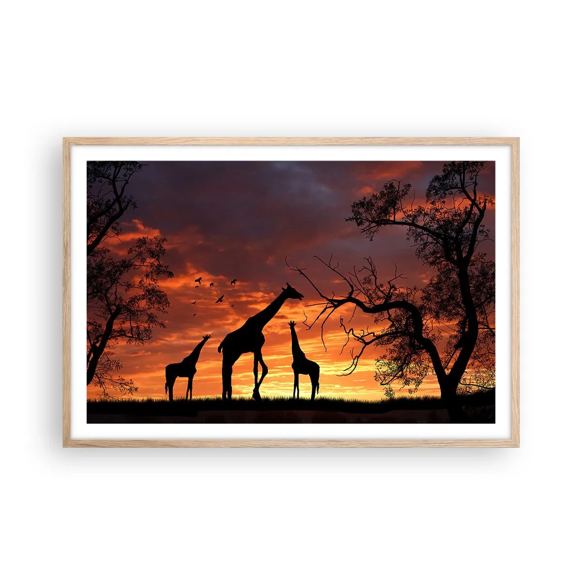 Poster în ramă de stejar deschis - O mică cină cu cei dragi - 91x61 cm