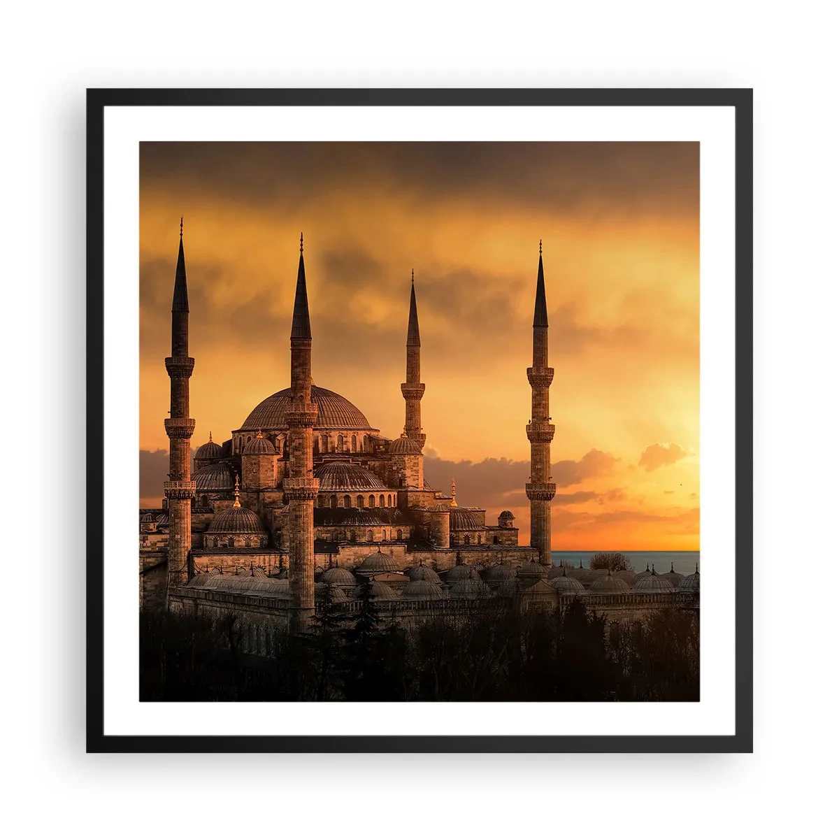 Poster în ramă neagră - Dumnezeu este mare - 60x60 cm