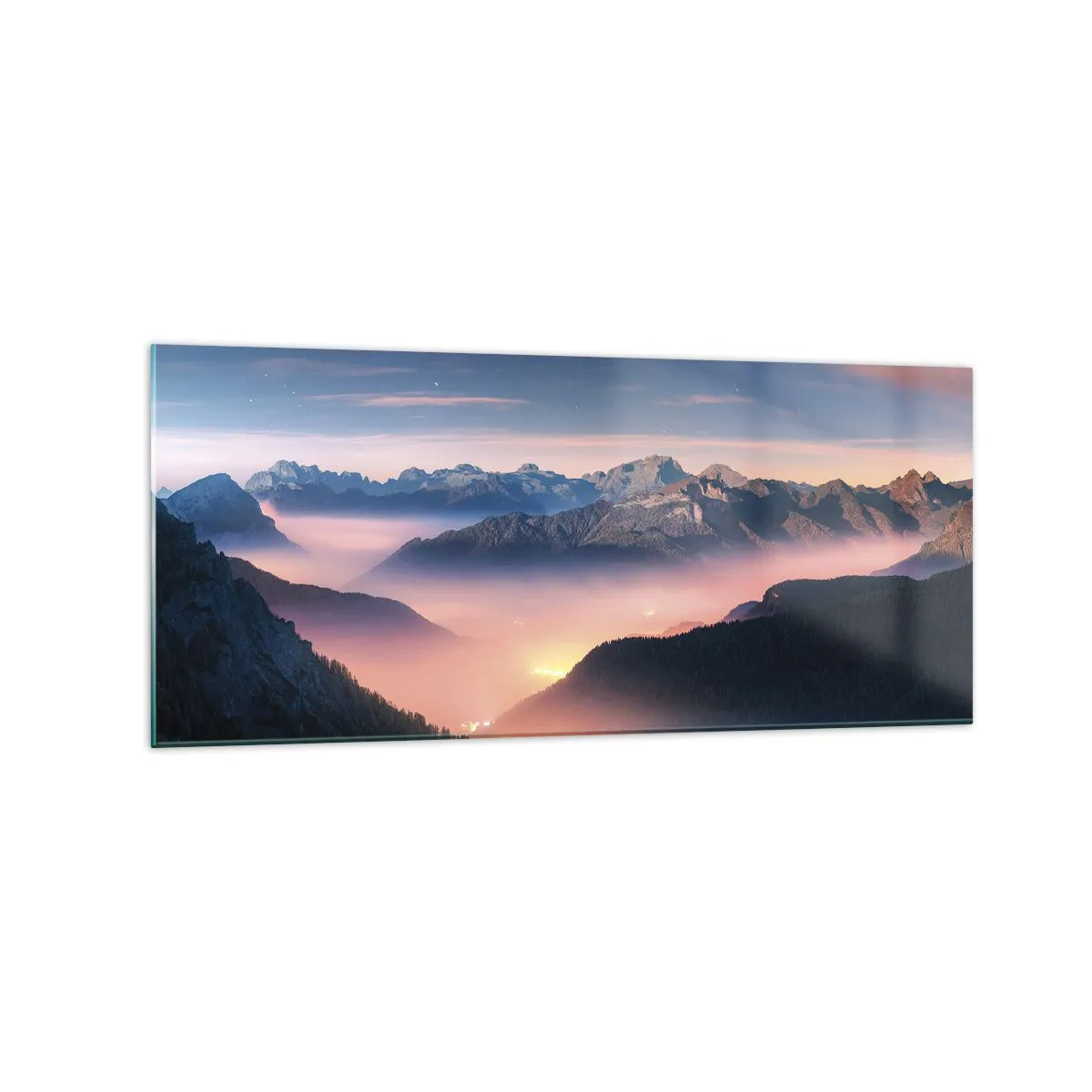 Tablou pe sticlă - Lumină în văi - 120x50 cm