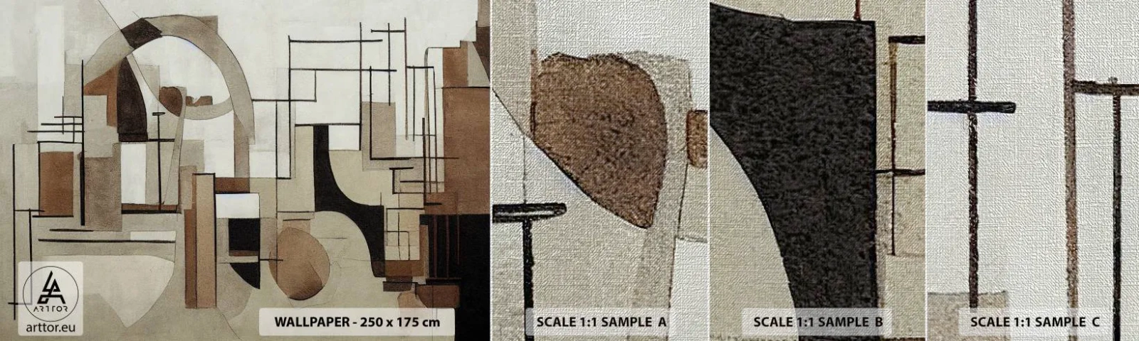 Mostră tapet Premium Canvas - Peisaj urban 2.0 - Abstracția, Bucată, Forme - 100x30 cm