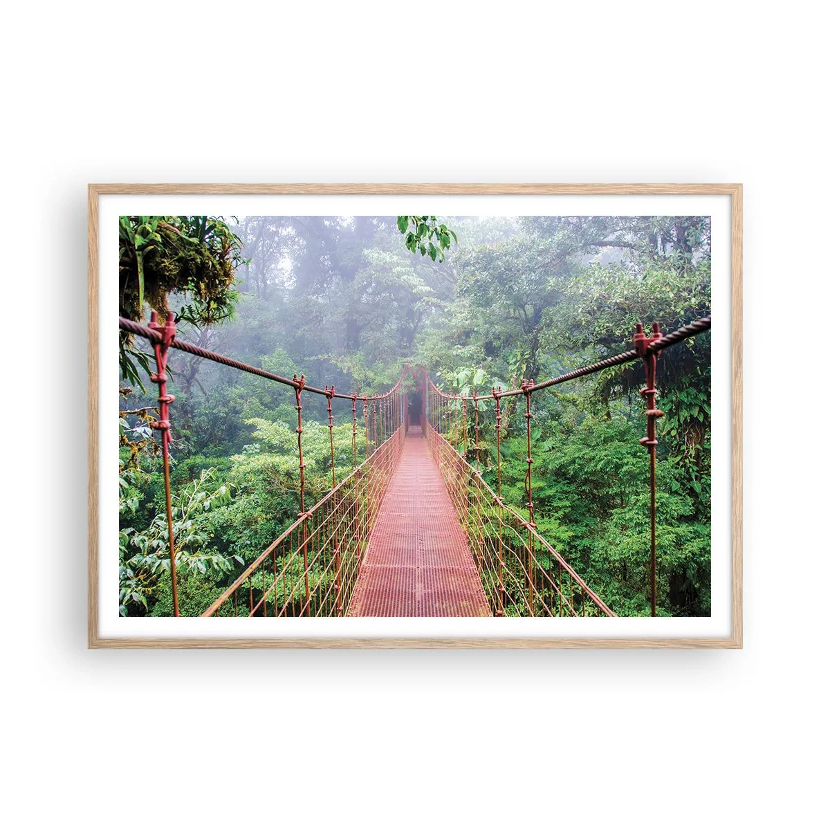 Poster în ramă de stejar deschis - Suspendat deasupra coroanelor arborilor - 100x70 cm