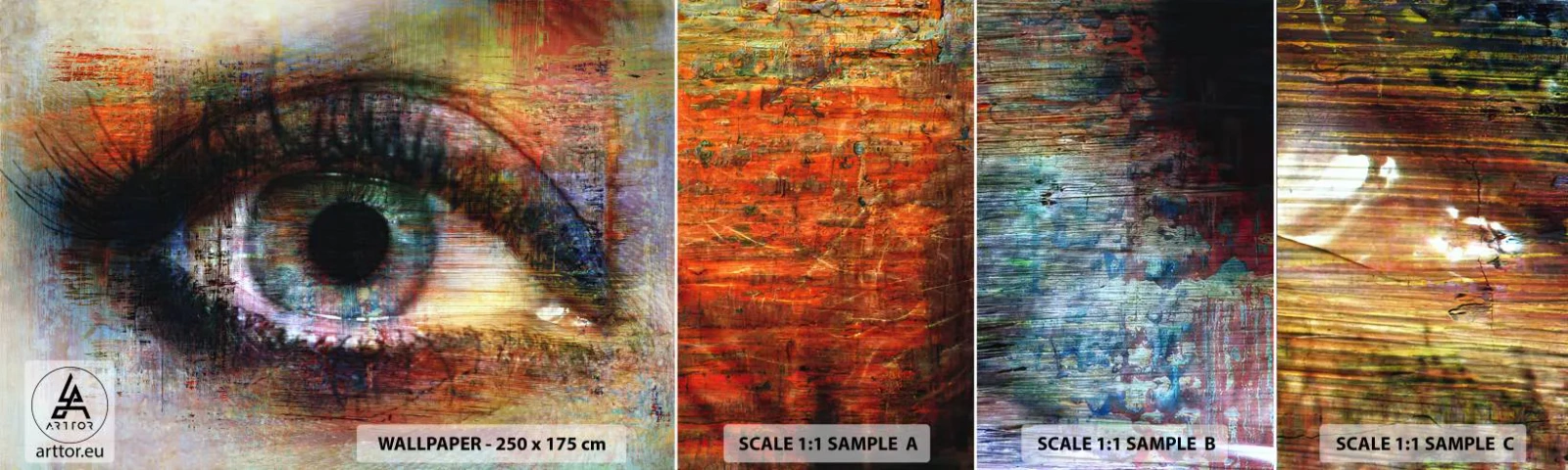 Mostră de Tapet Standard Eco - Poți privi în suflet - Abstracția, Ochi, Bucată - 100x30 cm