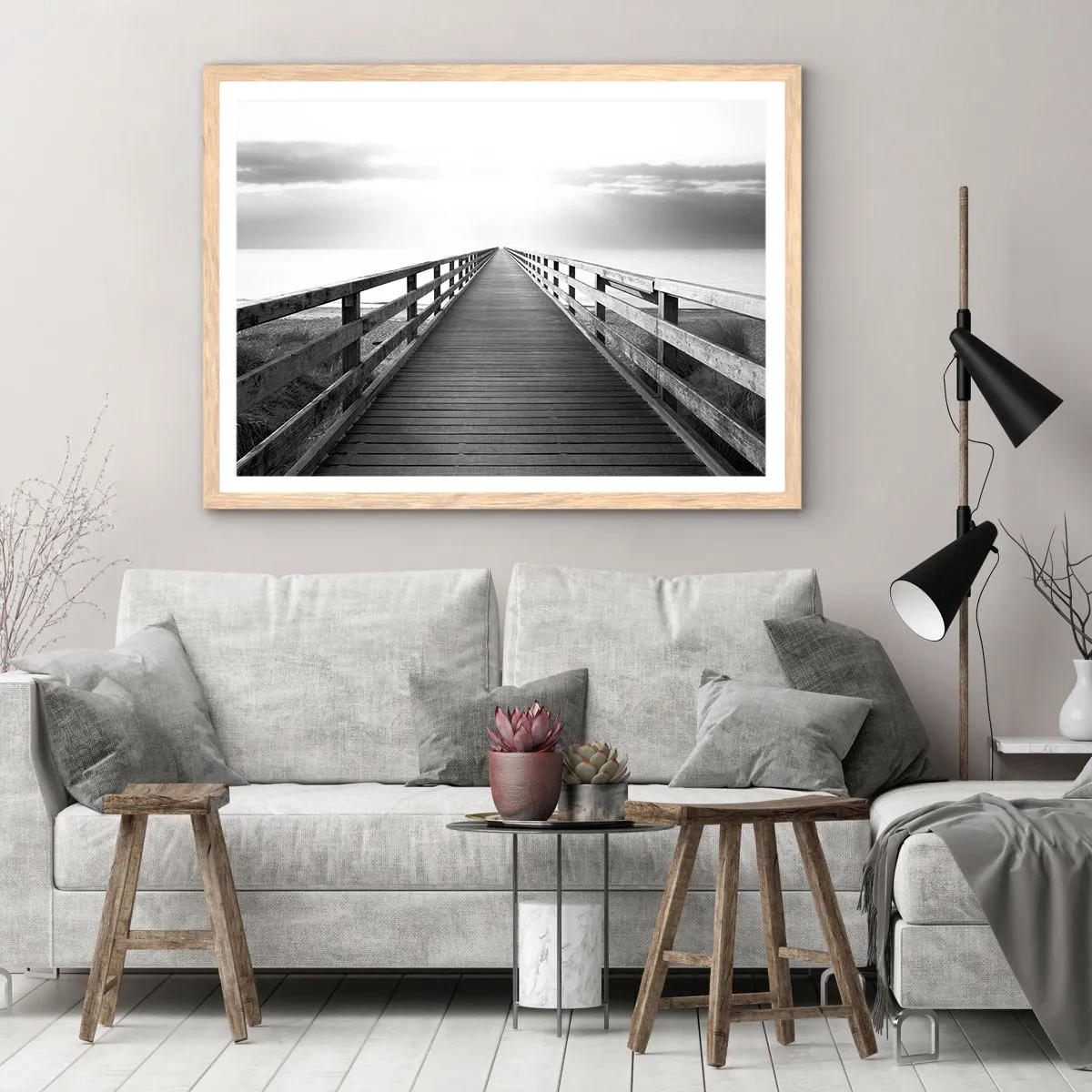 Poster în ramă de stejar deschis - Departe, departe... - 91x61 cm