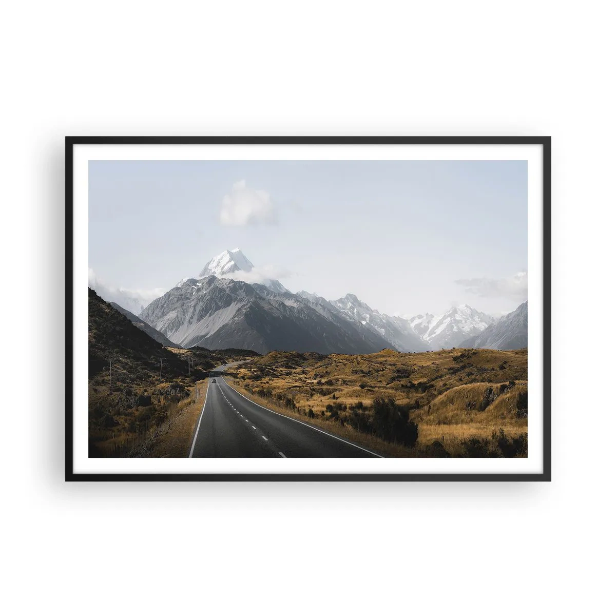 Poster în ramă neagră - Drumul spre inima munților - 100x70 cm