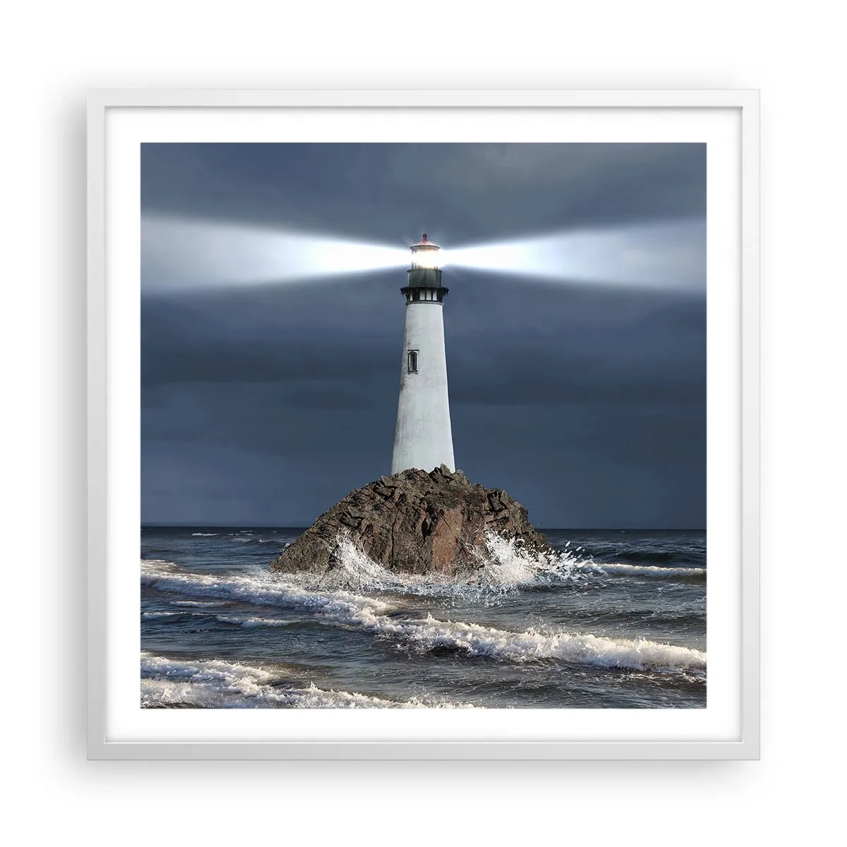 Poster în ramă albă - Aici... aici...! - 60x60 cm