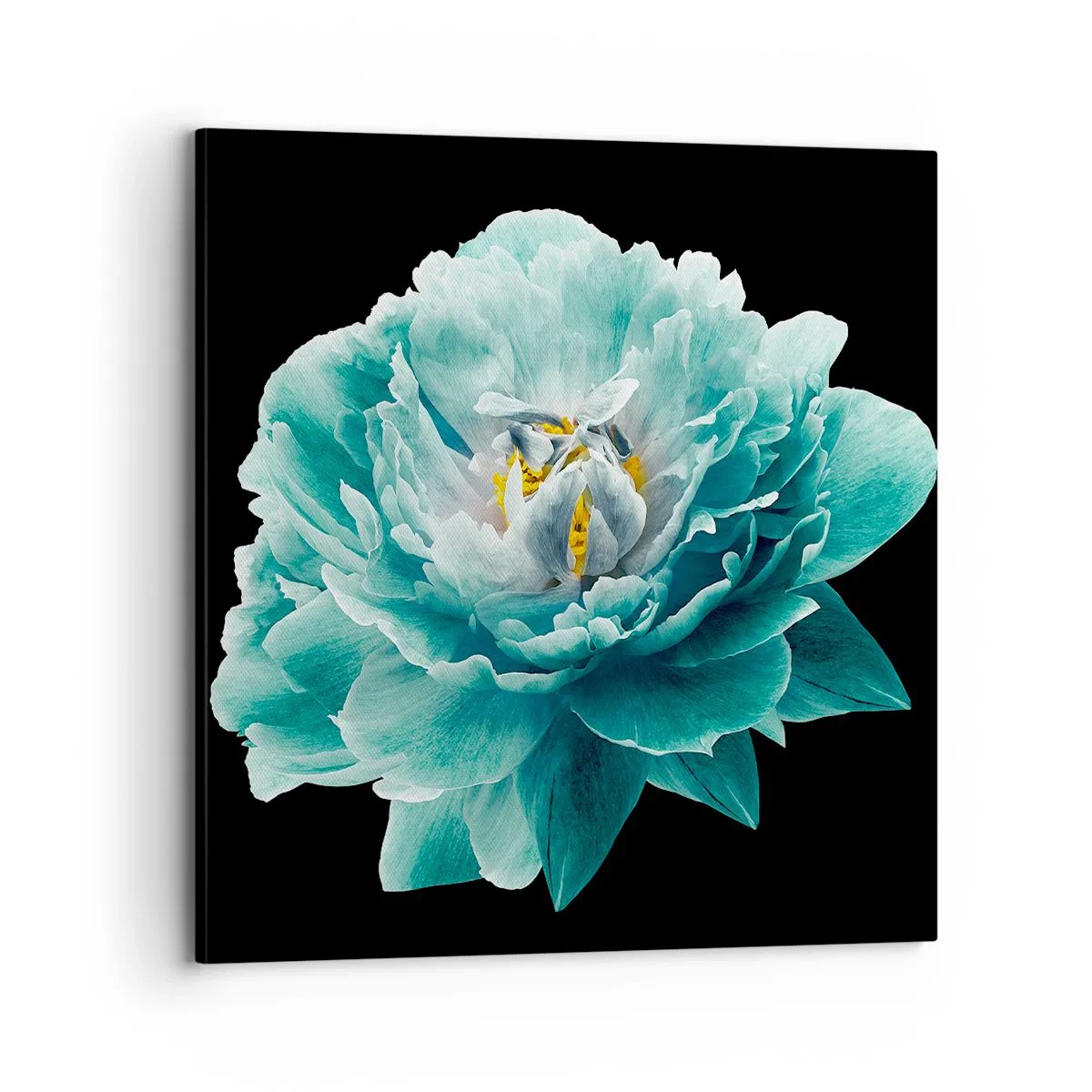 Tablou pe pânză - Petale albastre și aurii - 70x70 cm