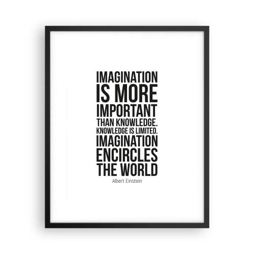 Poster în ramă neagră - Einstein despre puterea imaginației - 40x50 cm